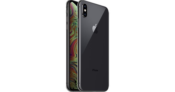 The new iPhone XS displayed in black.