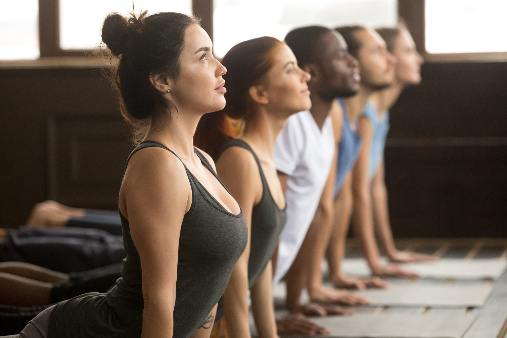 People doing yoga