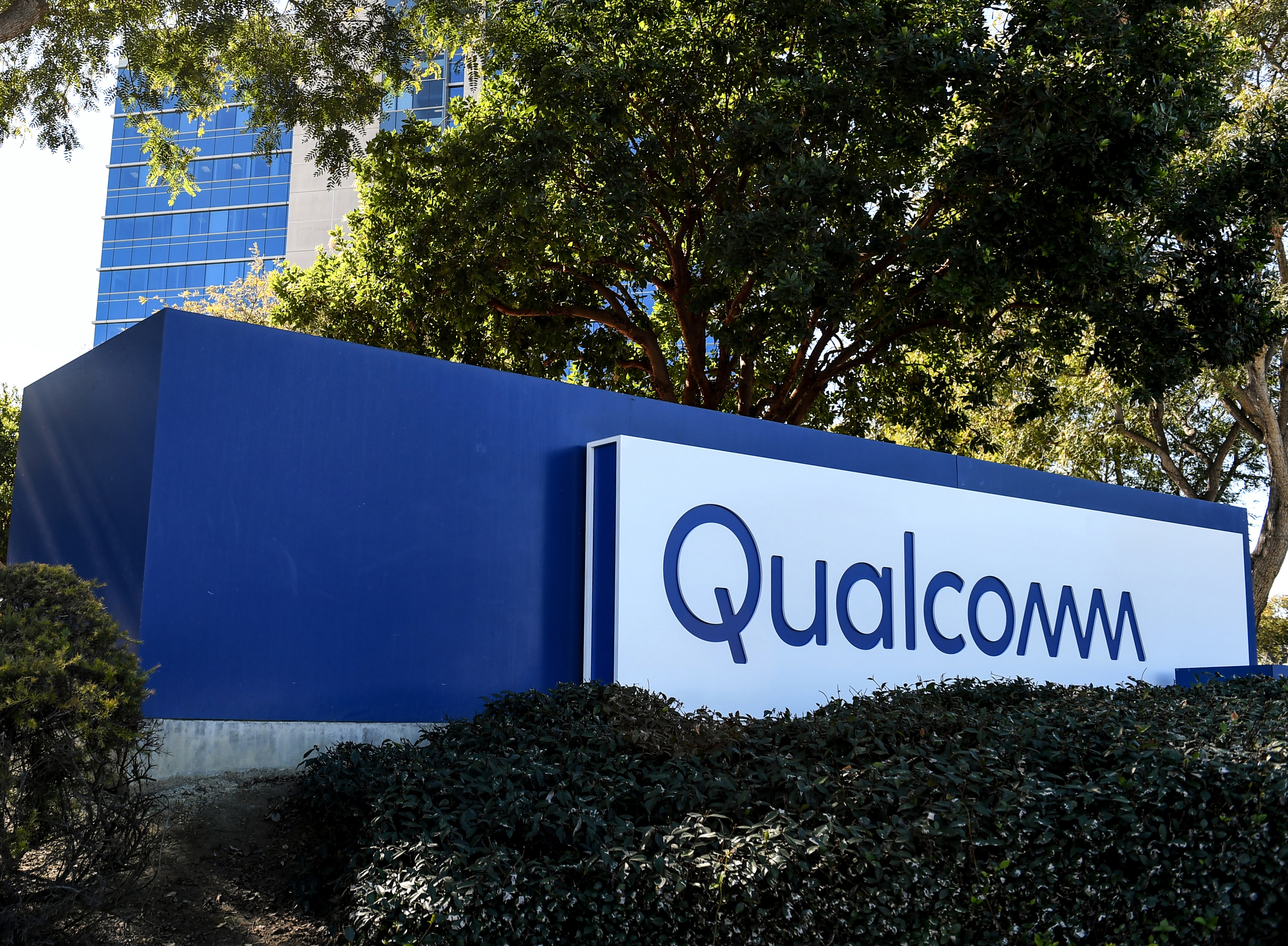 Sign outside of Qualcomm headquarters