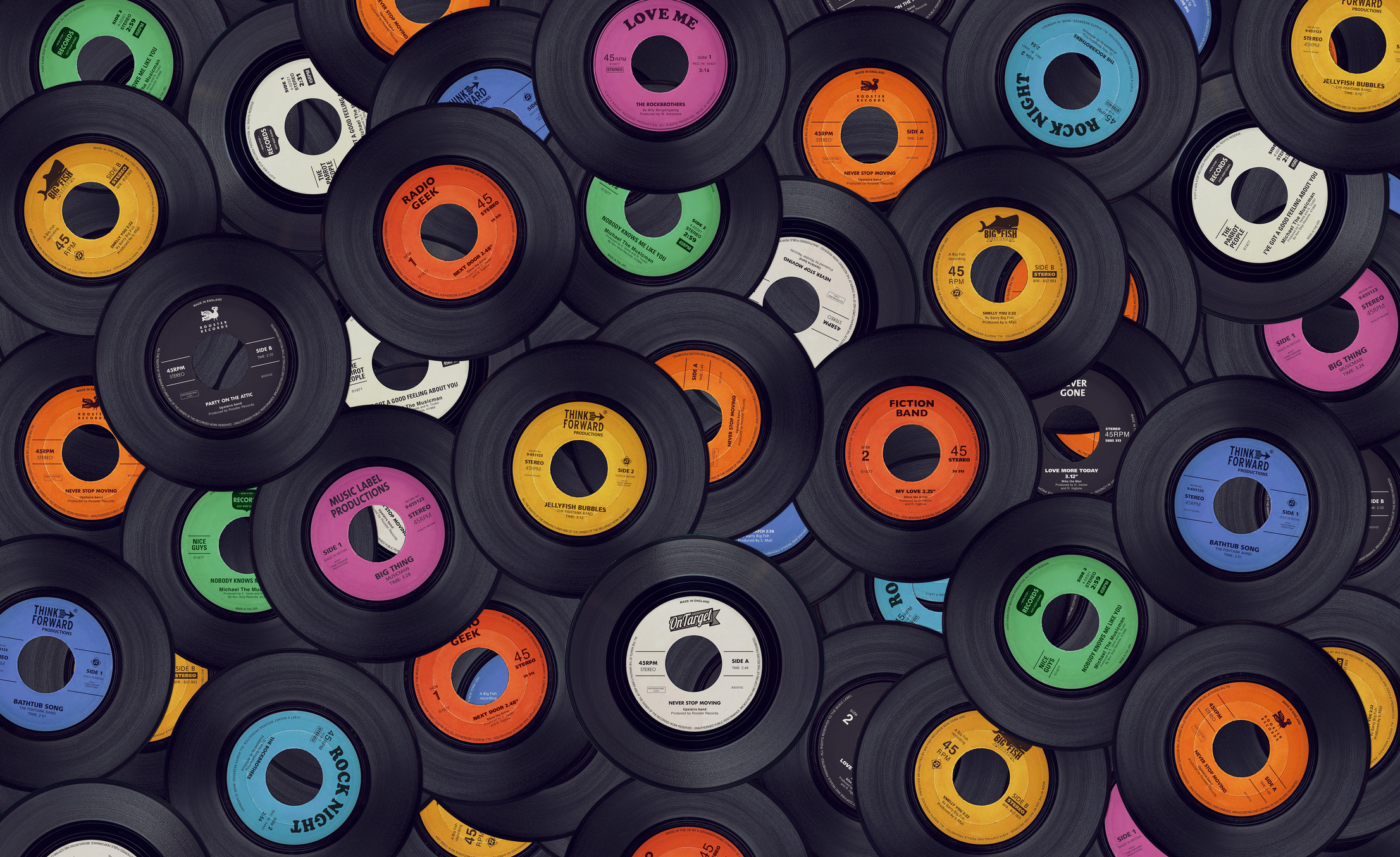 A stack of records.