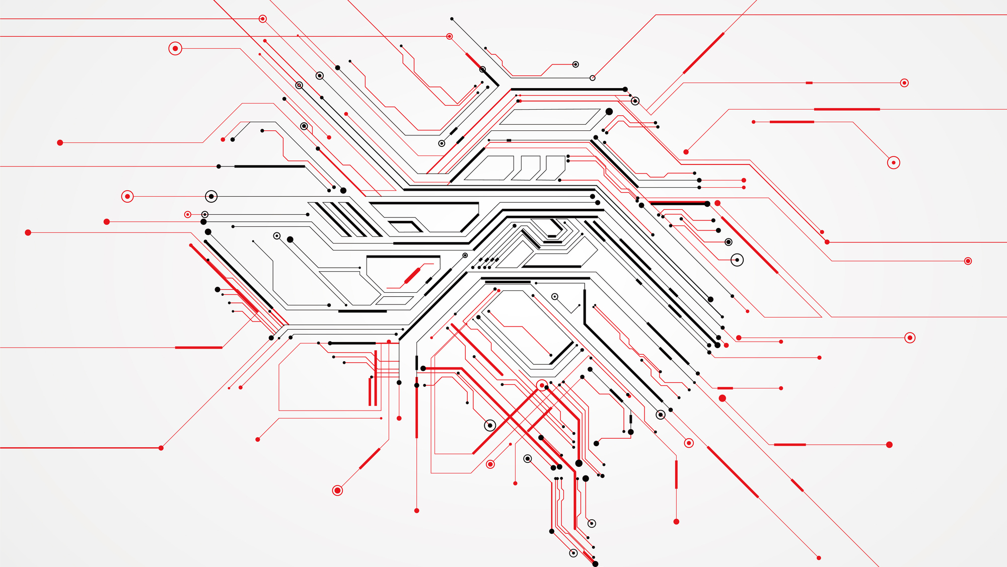 Computer circuits that form the image of a brain.