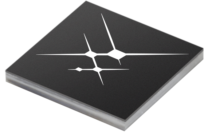 A rendering of a chip with the Skyworks logo on it.