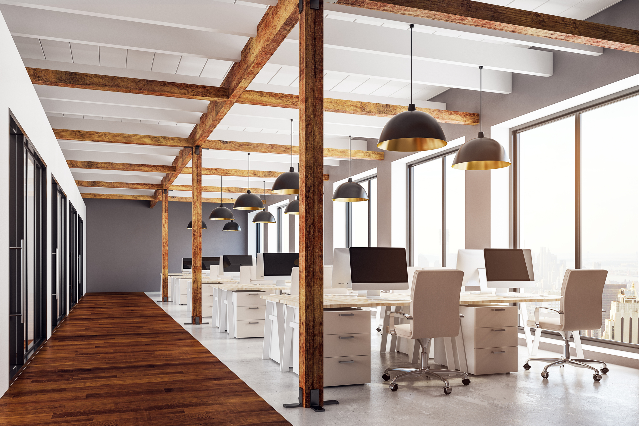 Office with furniture in it. 