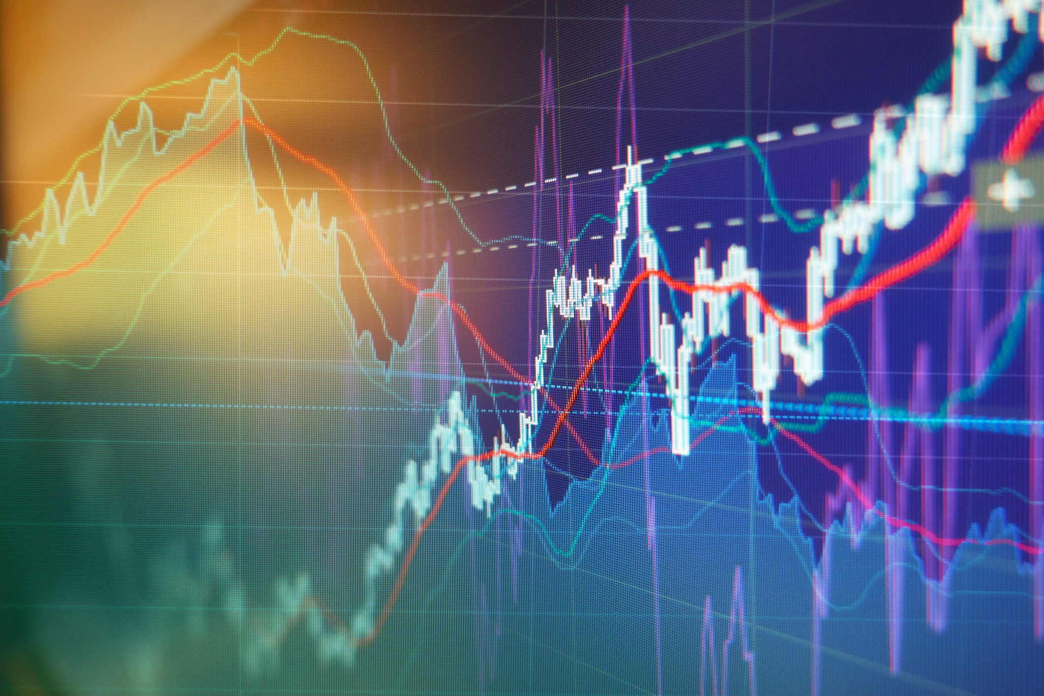 Stock market graph chart.