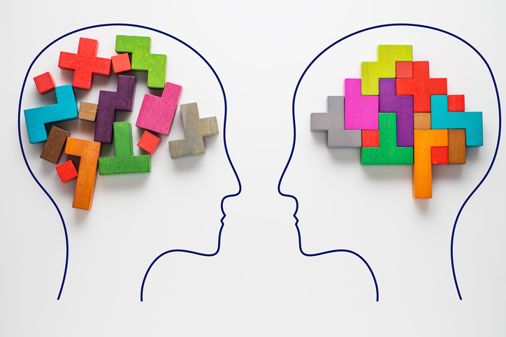 Puzzle in brain indicating Alzheimer's