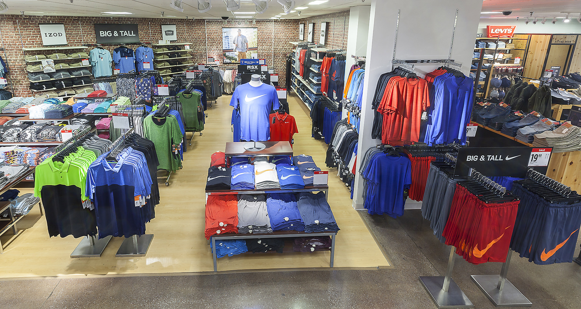 Clothing inside a J.C. Penney store.
