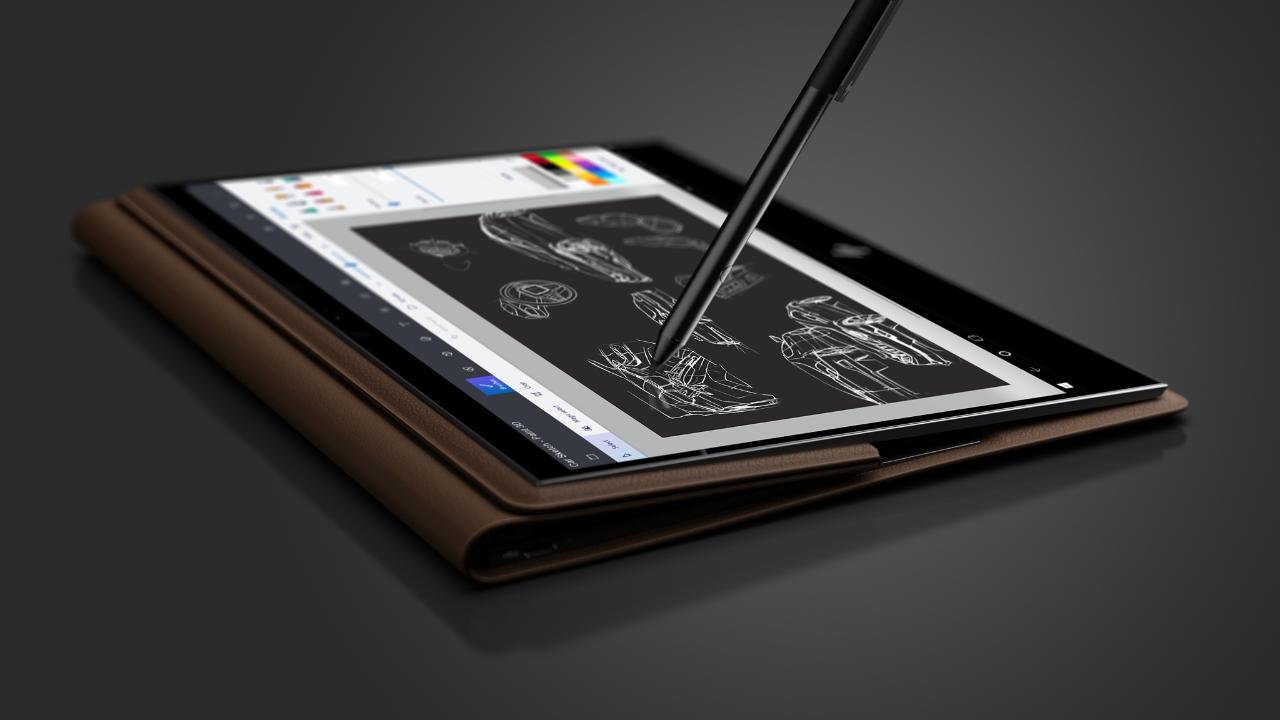 A new HP Inc tablet lying flat.