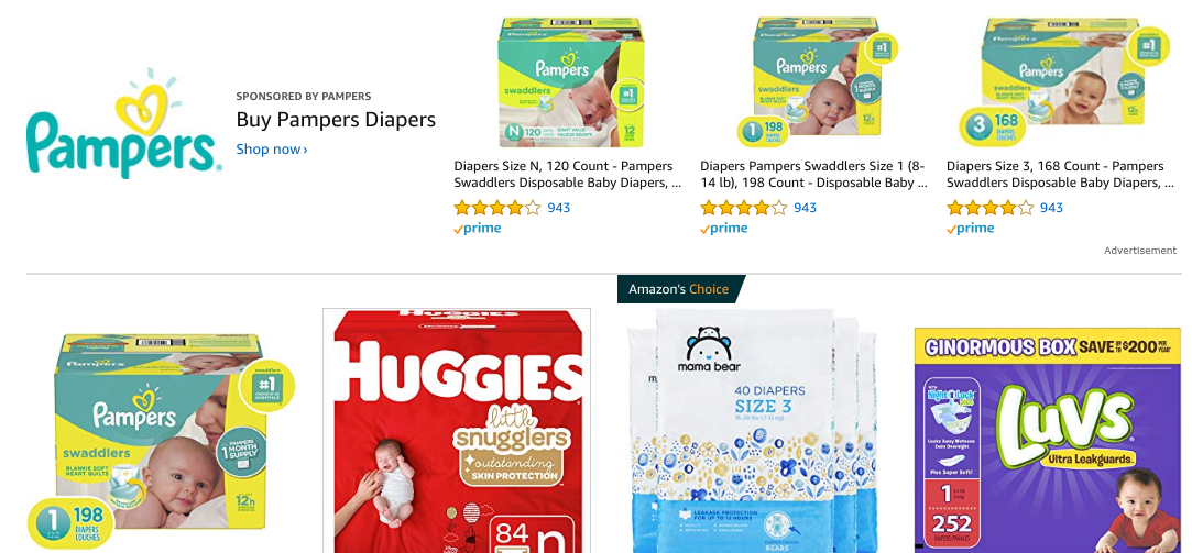 Screenshot of author's Amazon search results