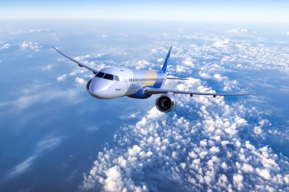 An Embraer E195-E2 in flight