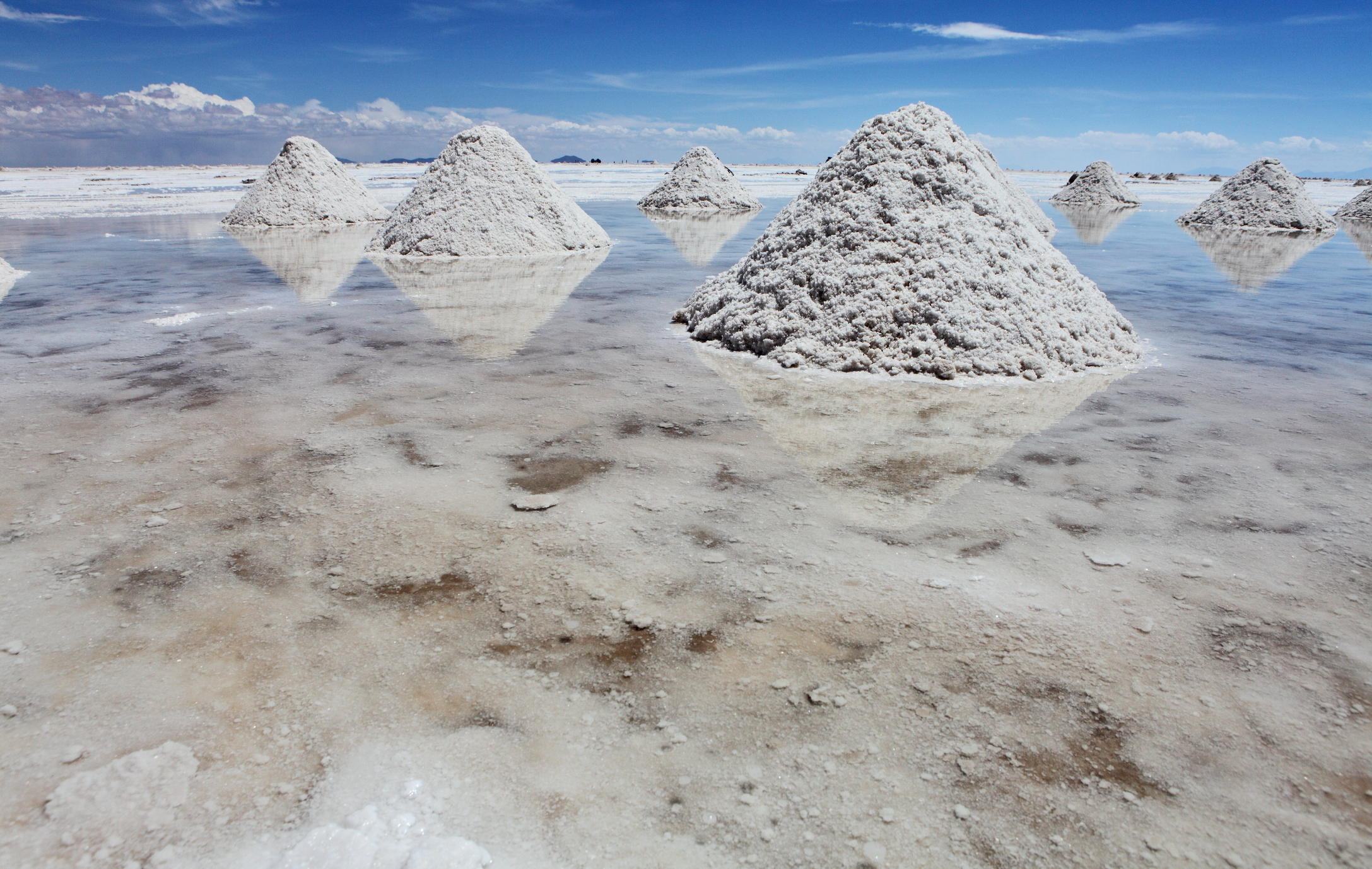 Lithium-infused salt lake in Bolivia.