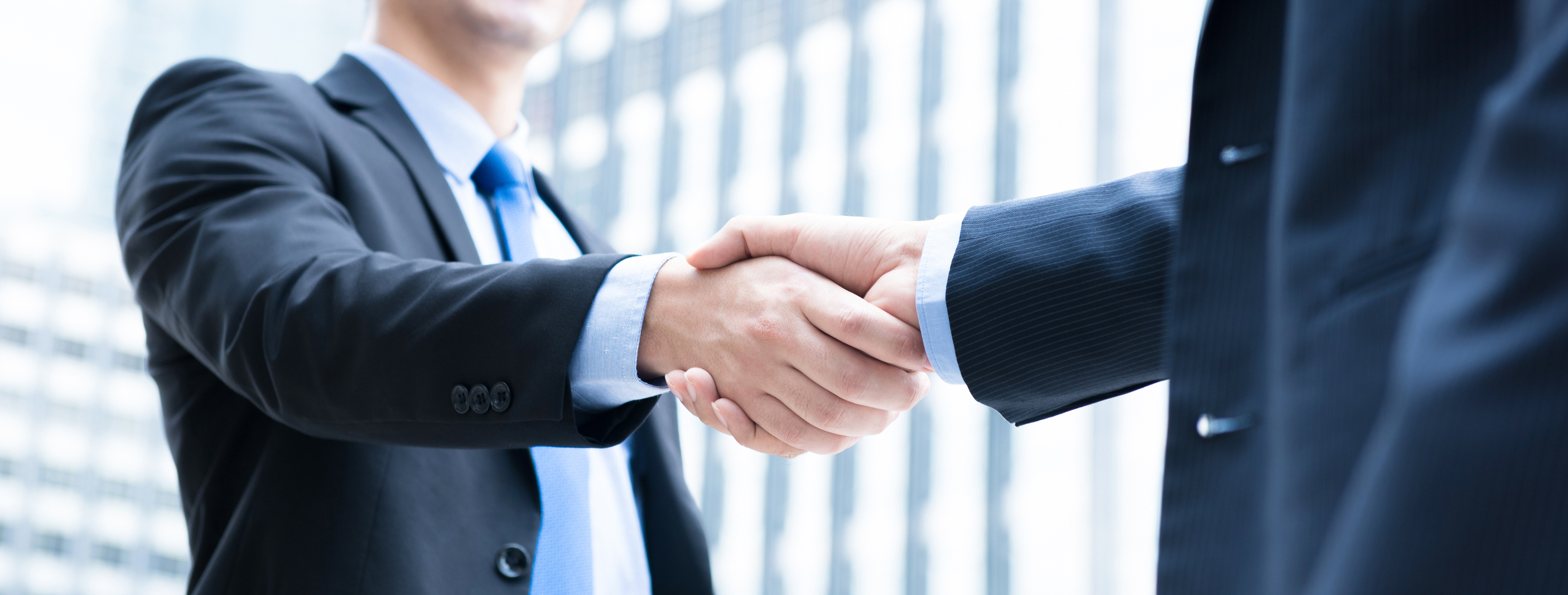 Two businessmen shake hands
