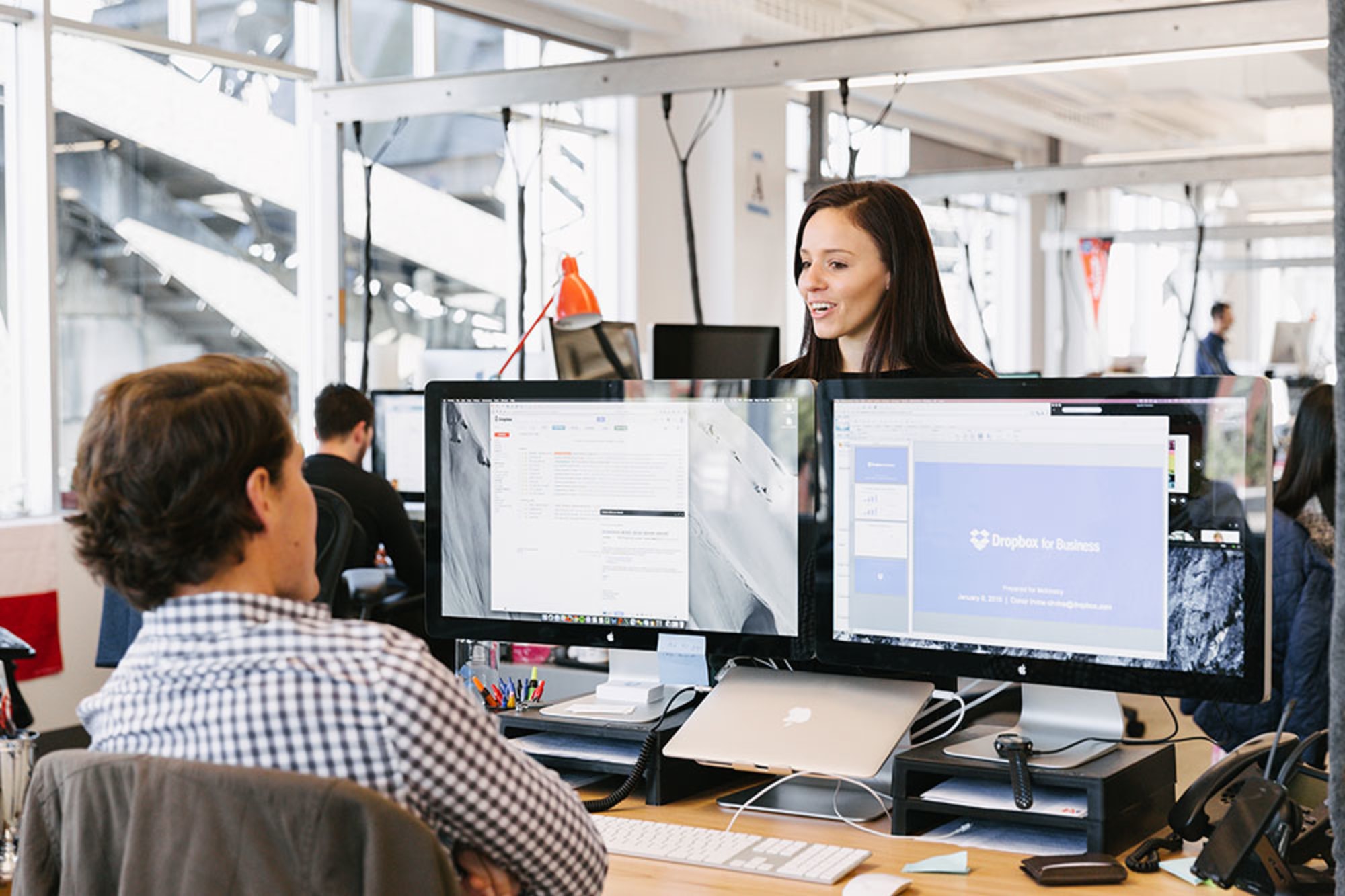 Dropbox sales team at its office.
