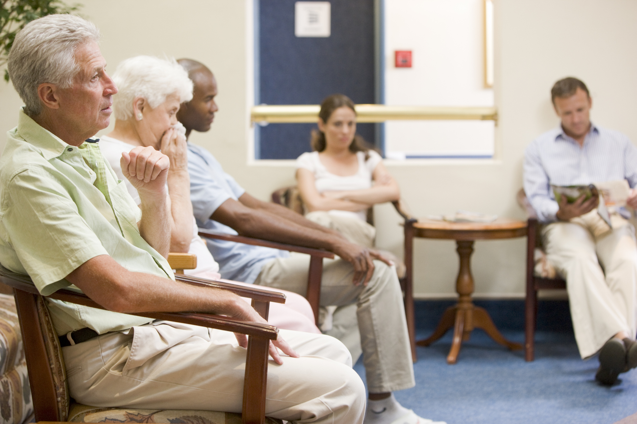 Group of people in a waiting room