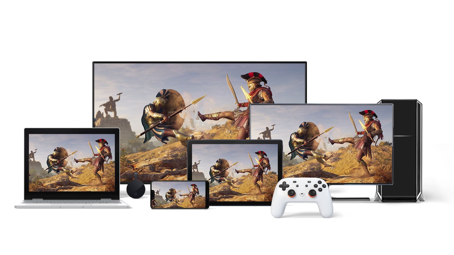 Google Stadia running acrossa a wide range of devices.