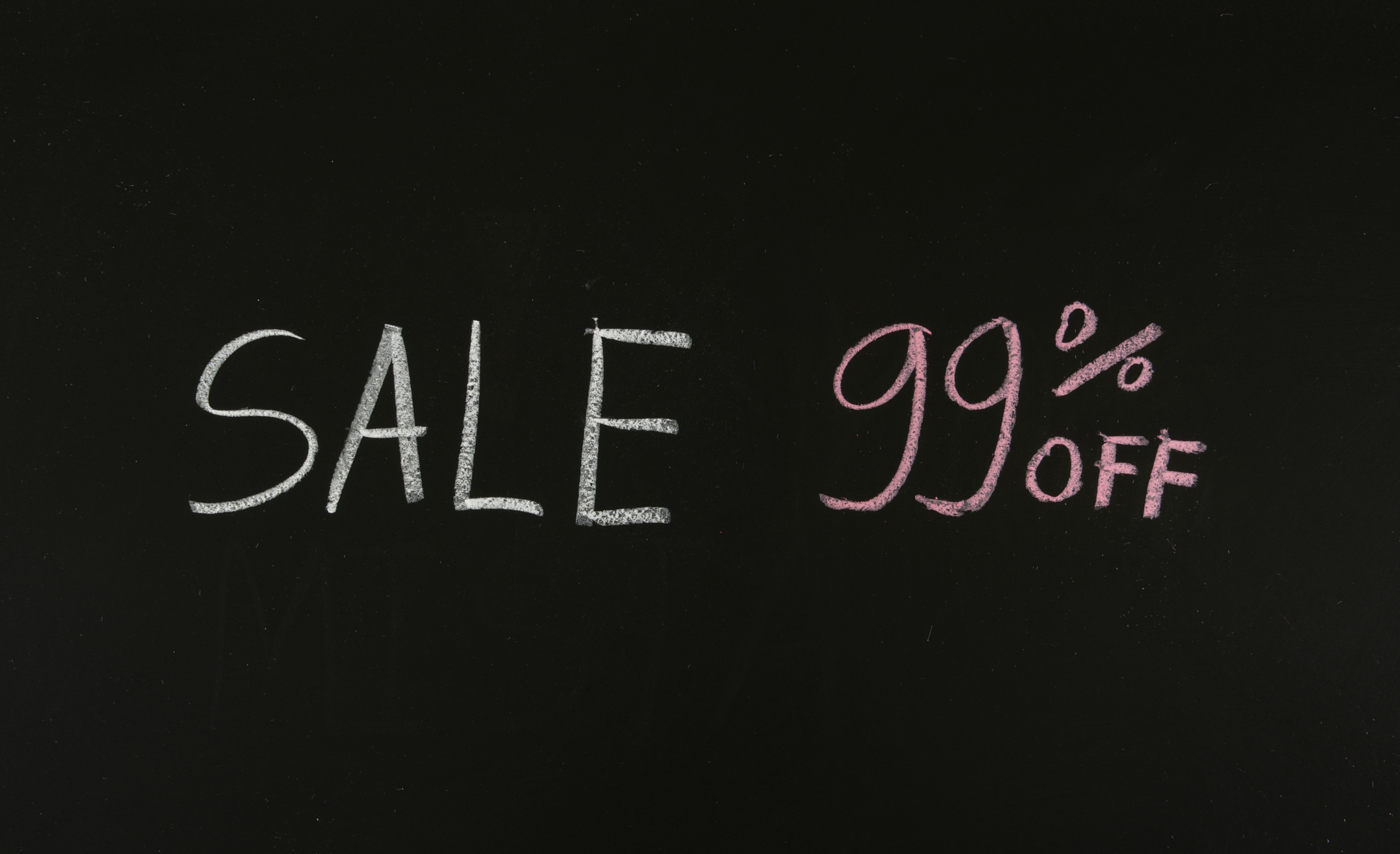 99% off sale sign