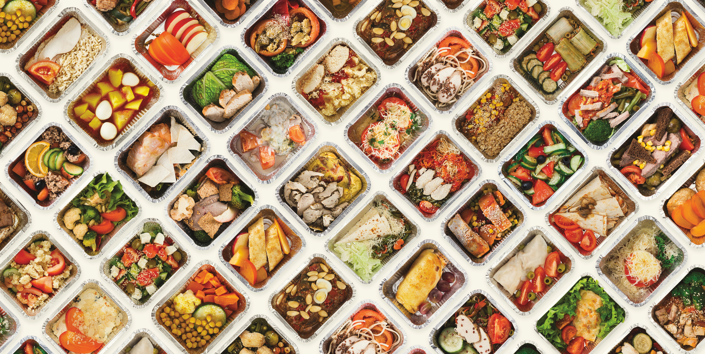 Delivery boxes filled with food.