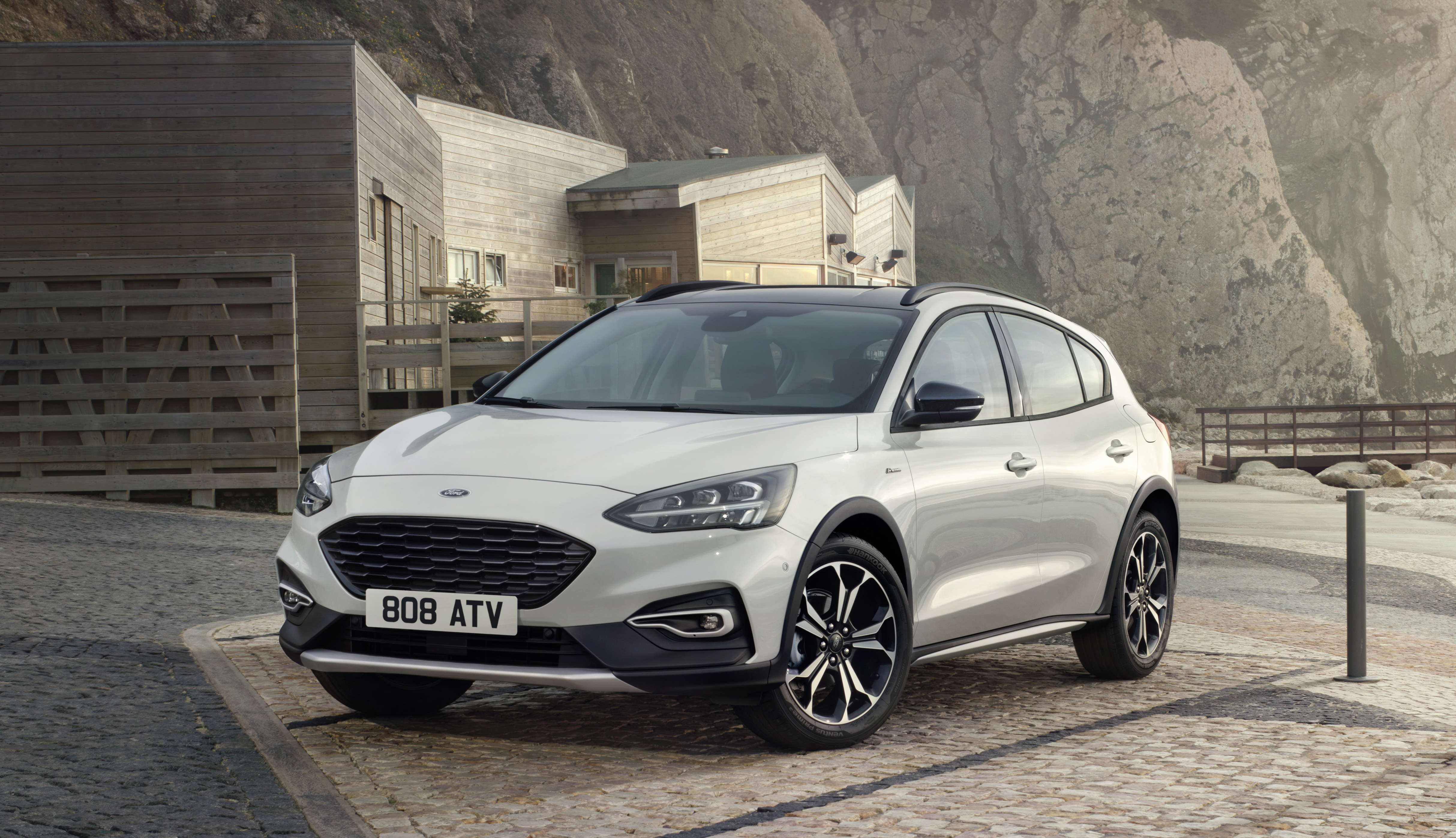 A 2019 Ford Focus, a compact four-door hatchback.