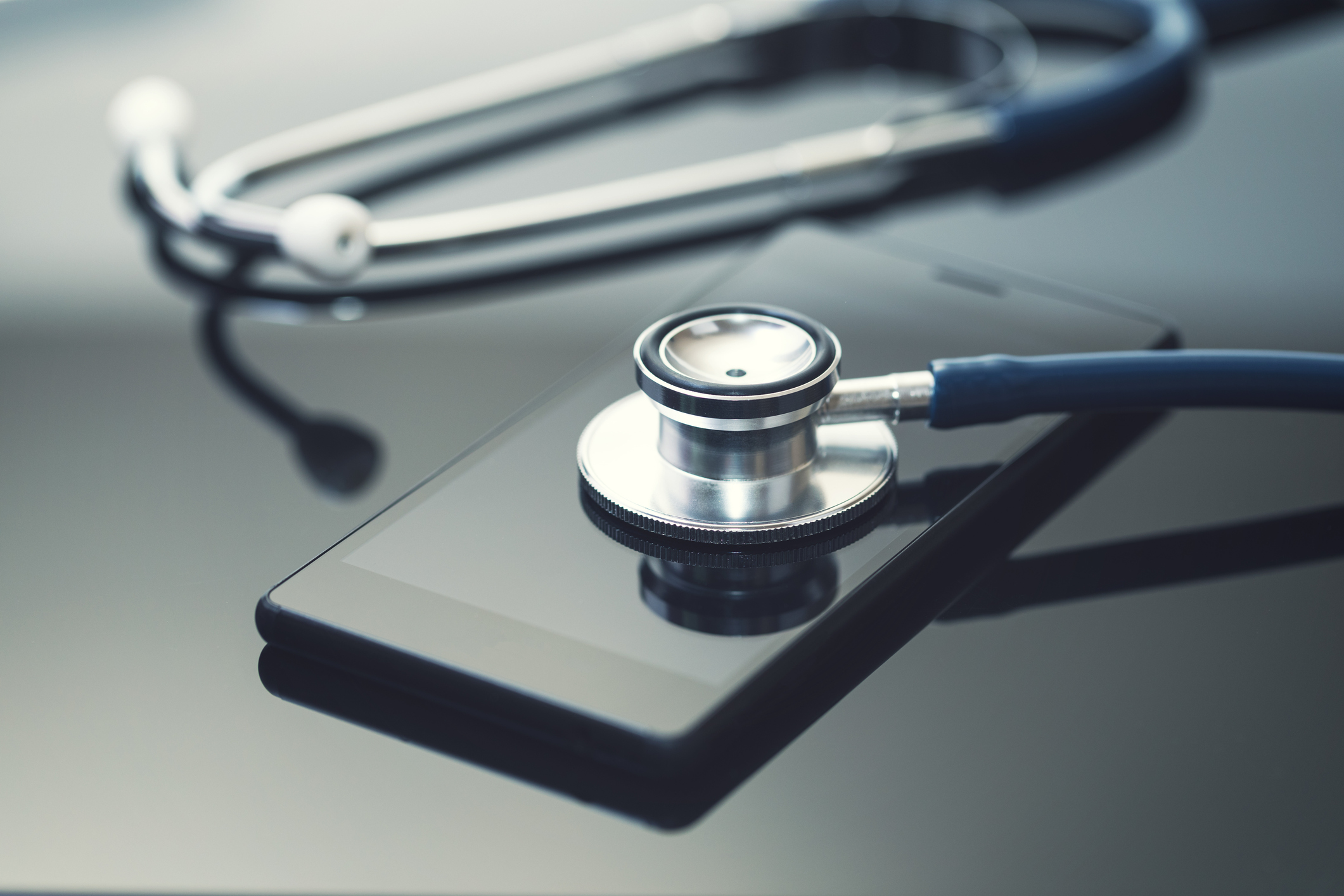 Stethoscope on a cell phone.