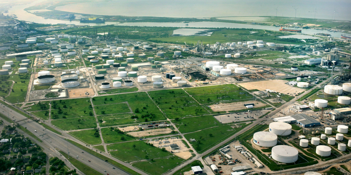 Overhead shot of a storage terminal.
