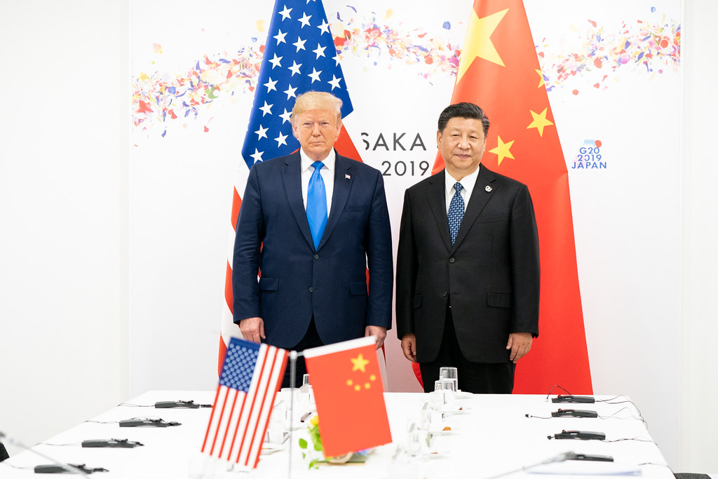President Donald Trump (left) and President Xi Jingping (right) at the G20 conference in Japan.
