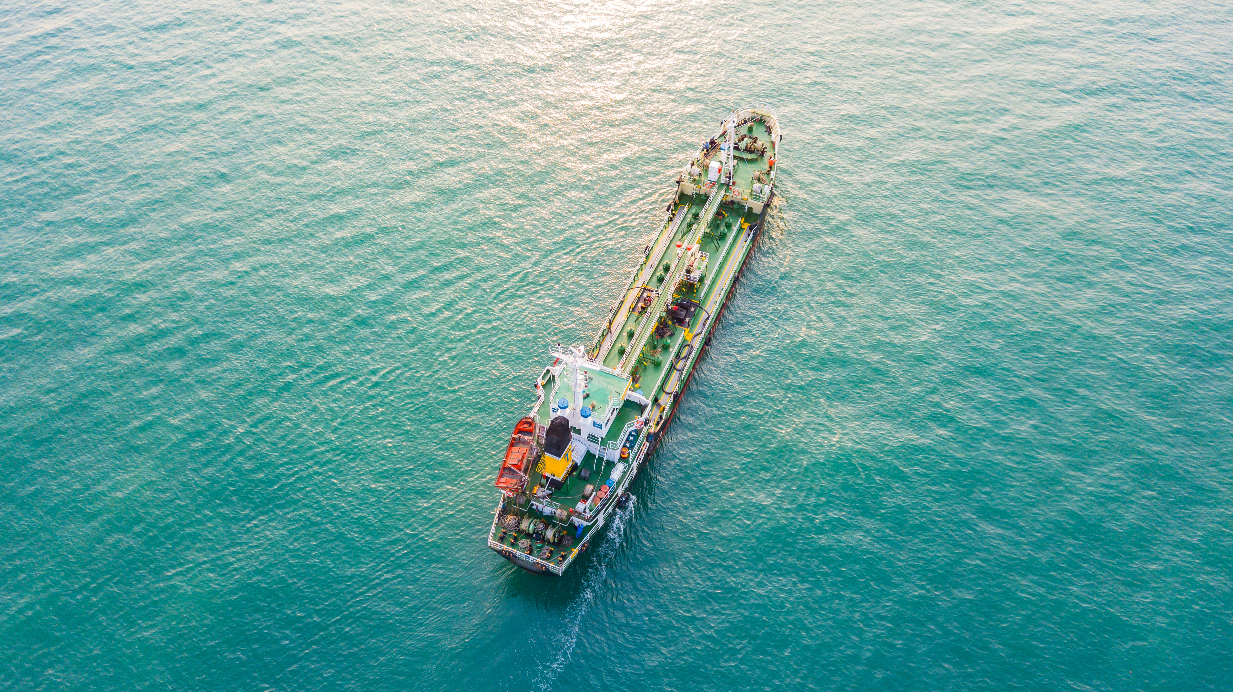 Oil Tanker Blue Green Waters