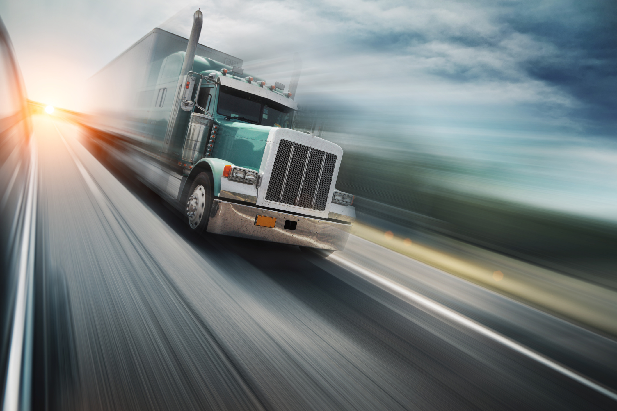 A truck on the road.