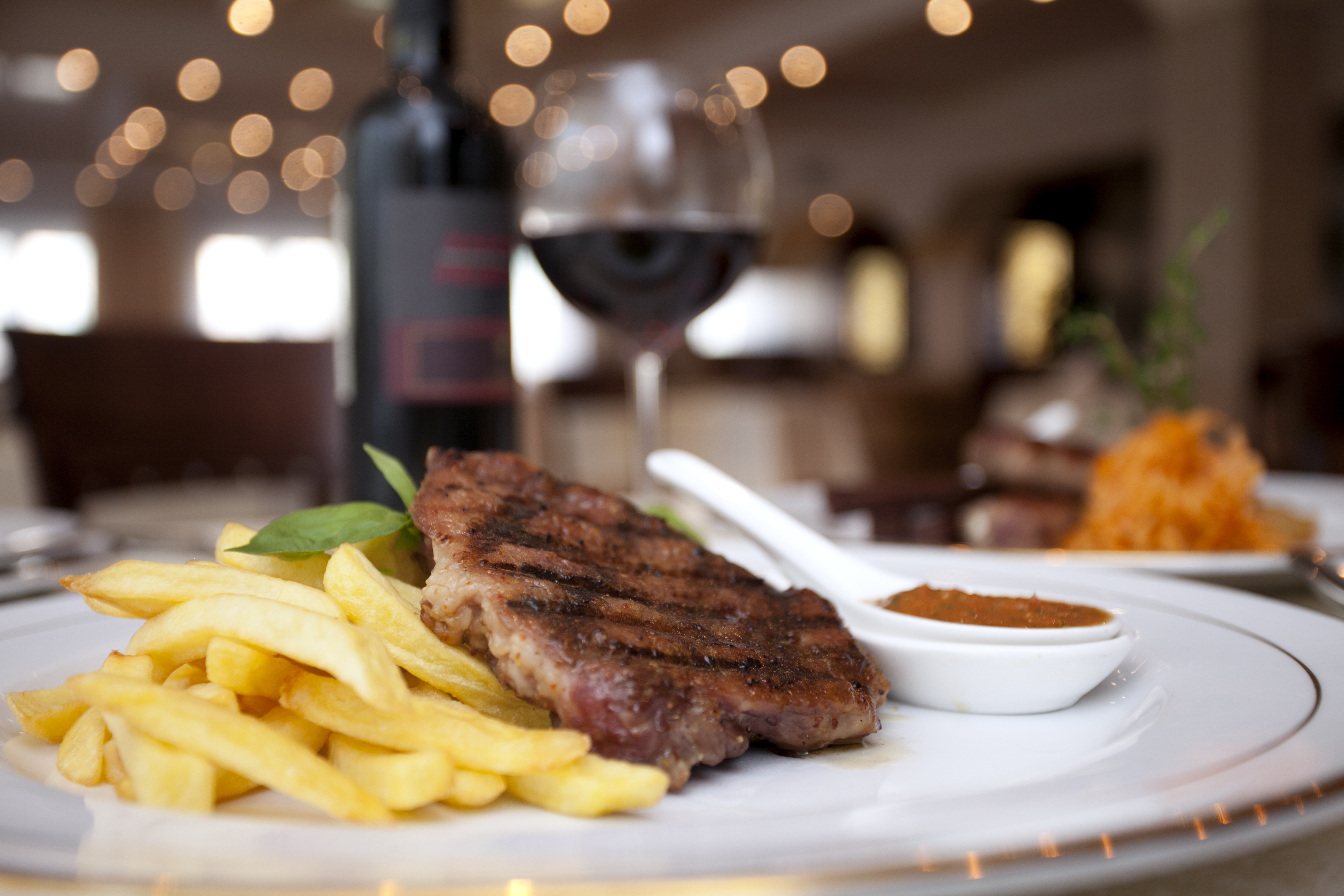 A steak dinner.