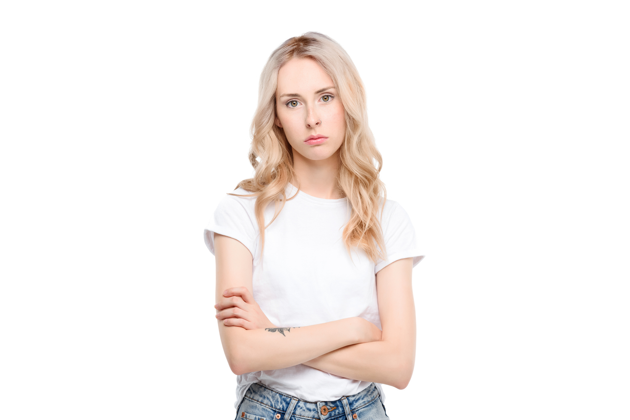 Young defiant woman with arms crossed