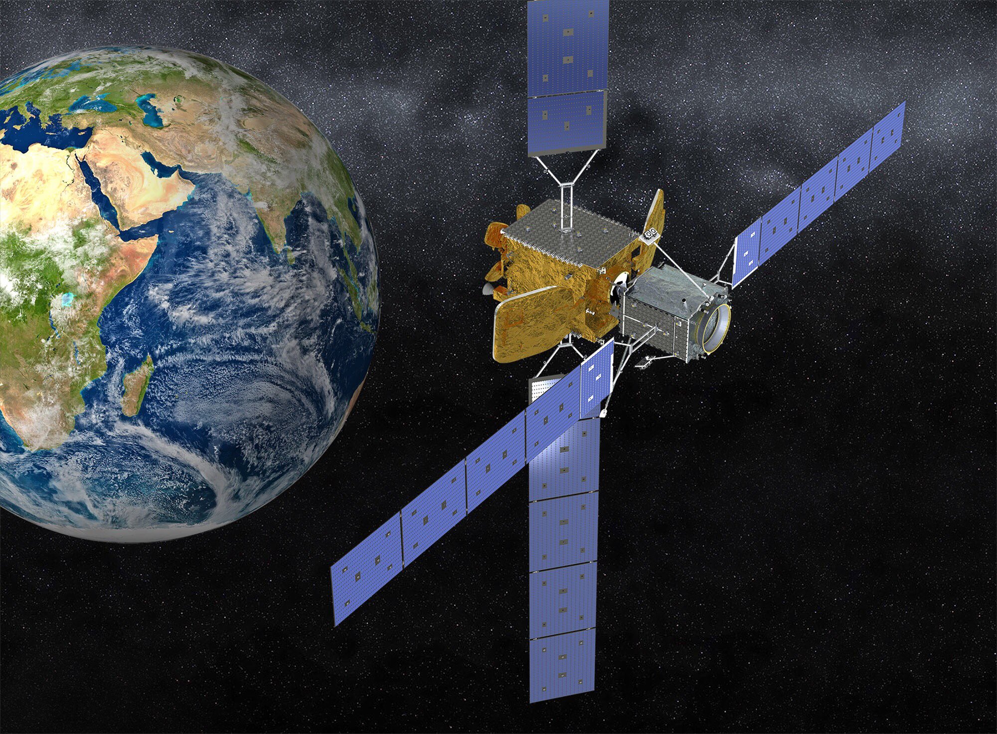 MEV-1 spacecraft near Earth