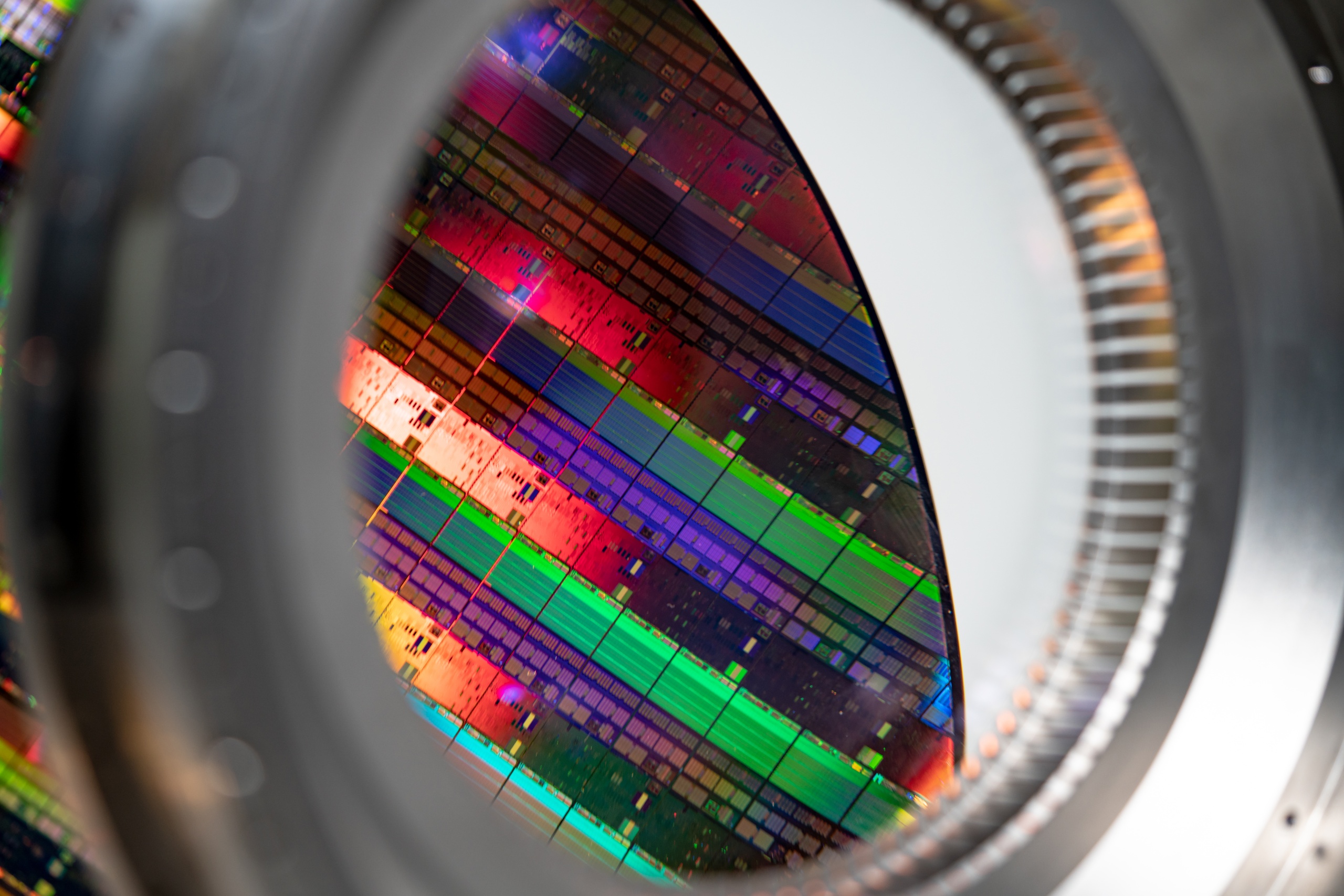 A silicon wafer.