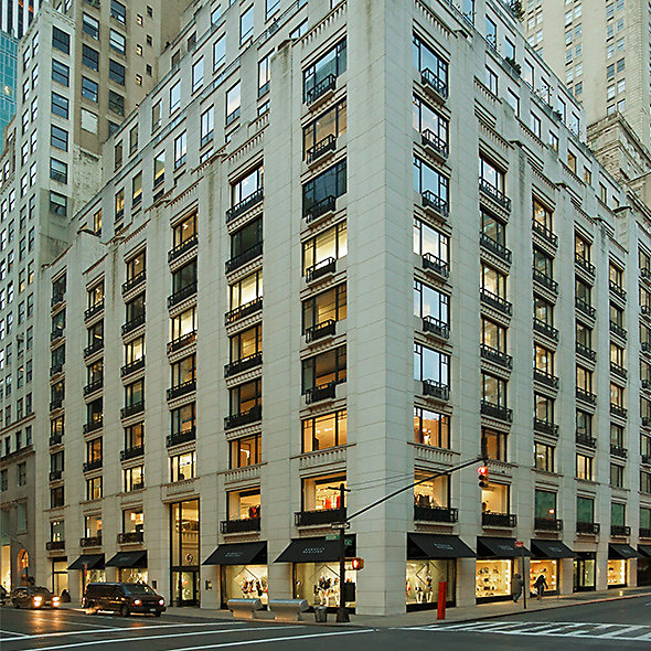 The exterior of the Barneys New York flagship store in Manhattan