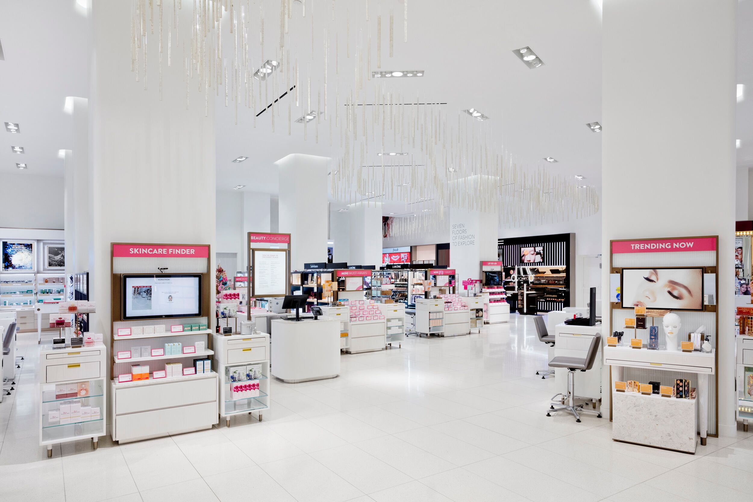 A portion of the beauty department at Nordstrom's Manhattan flagship store
