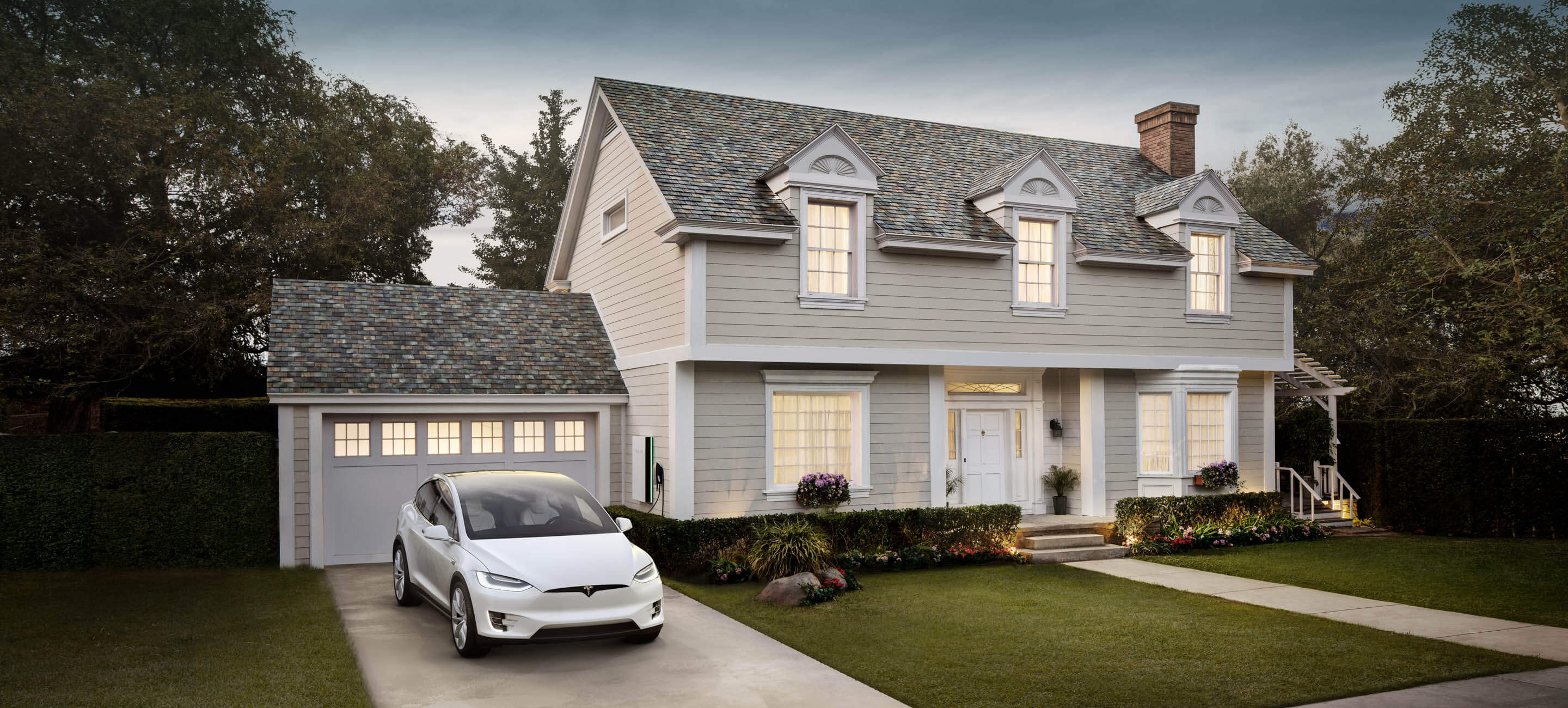 Tesla's solar roof shown at the original 2016 launch.