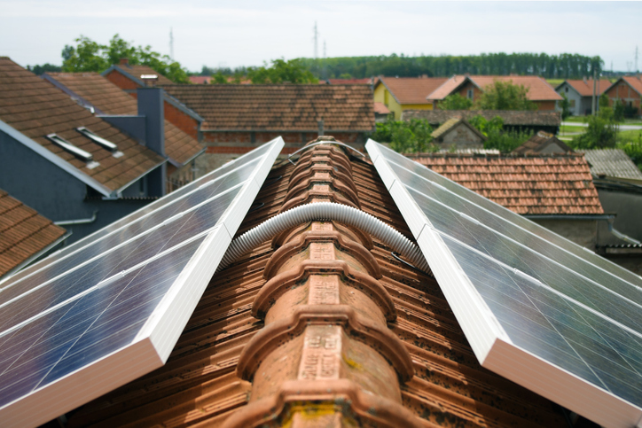Solar panels on a rooftop.