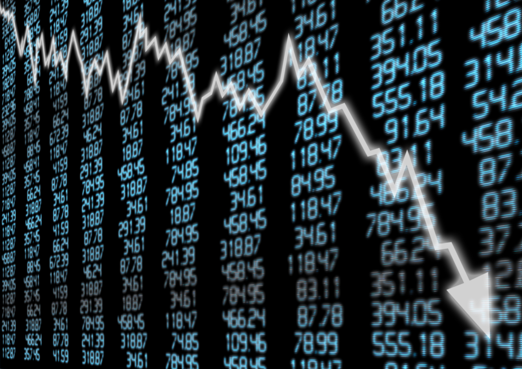 stock chart going down