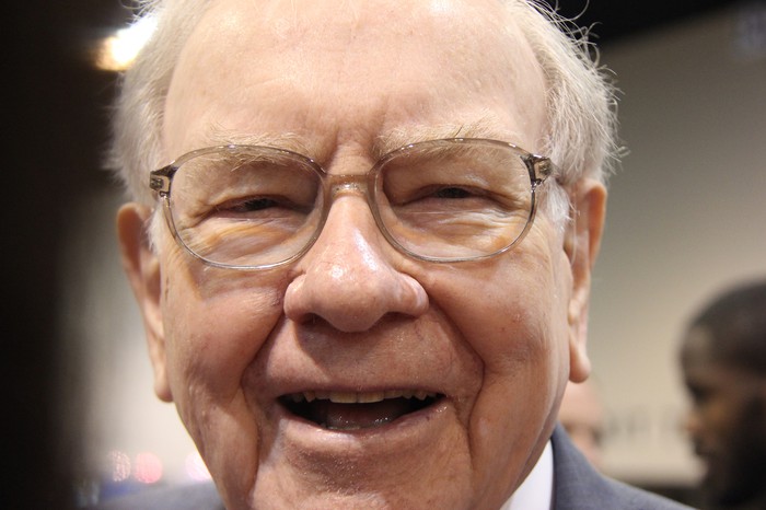 Berkshire Hathaway CEO Warren Buffett at this company's annual shareholder meeting.