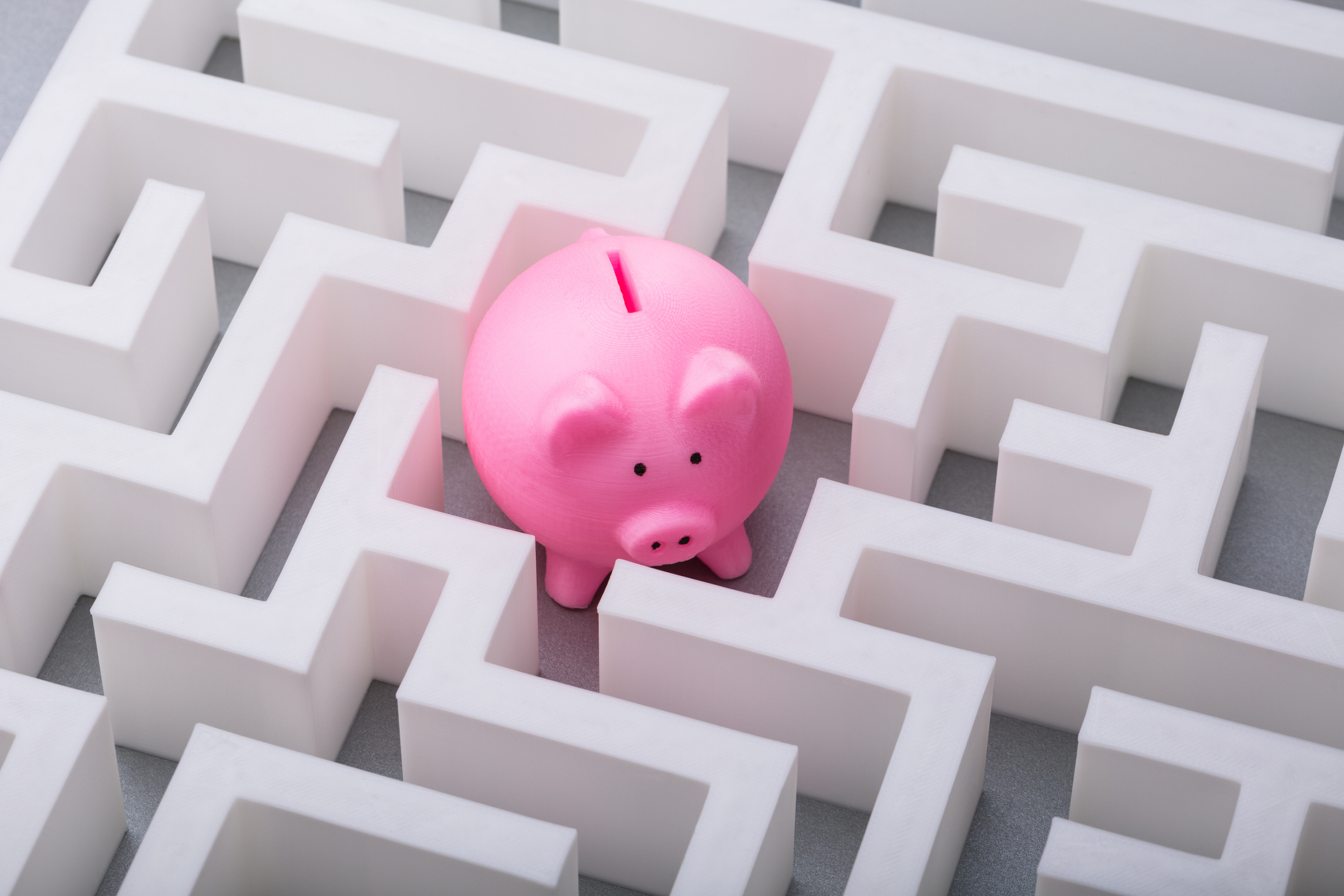 Piggy bank in a maze