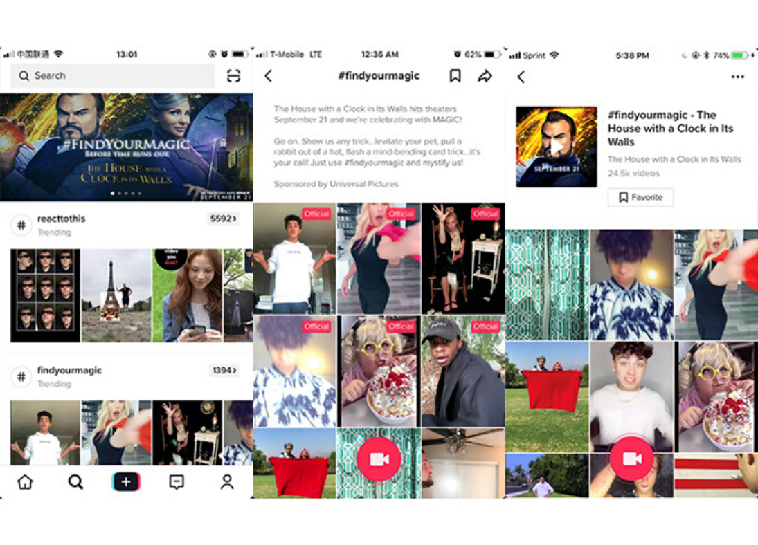 Screenshots from TikTok app displaying an advertisement.