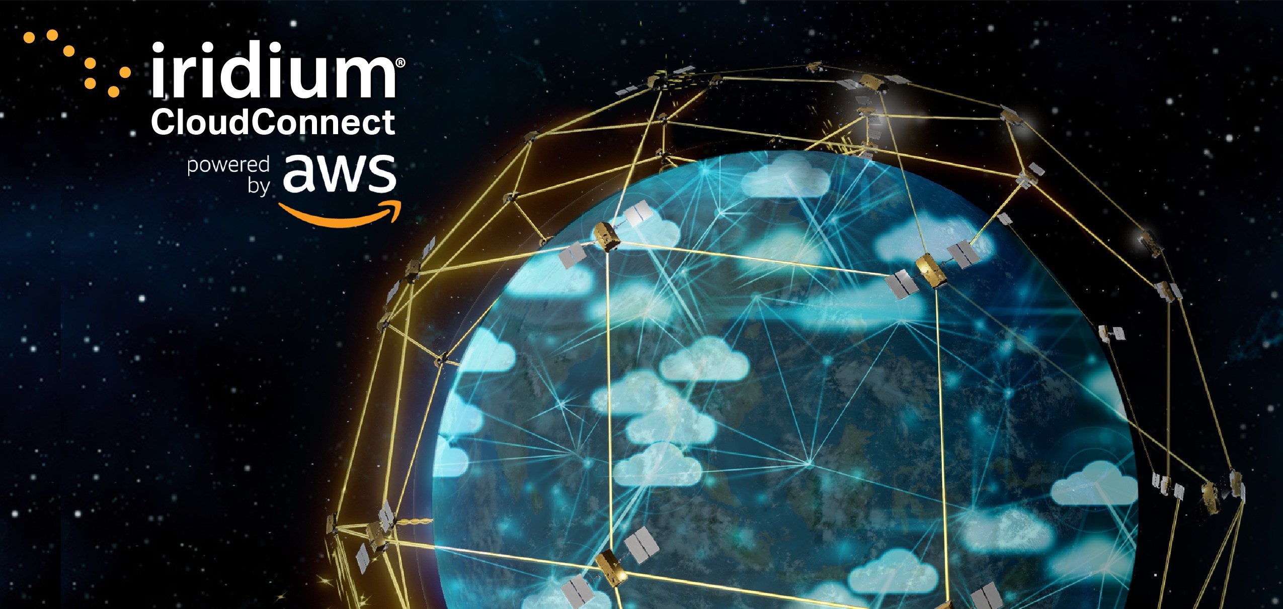 Drawing of Iridium CloudConnect's satellite array surrounding Earth