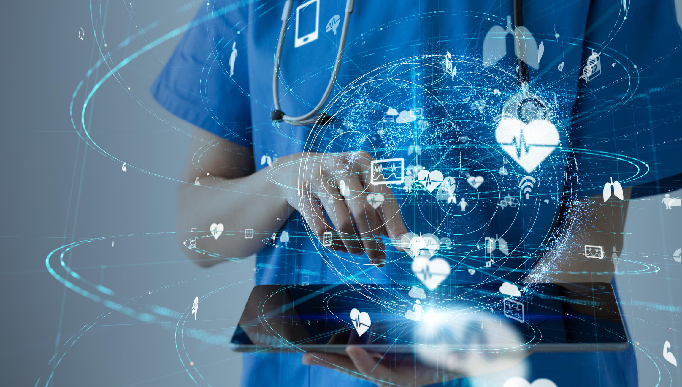 Picture of medical technician with a globe