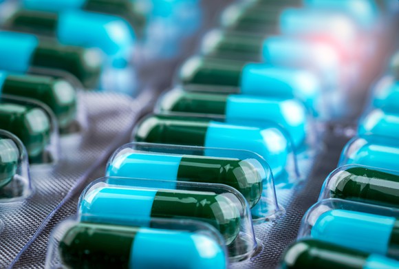 An image of pills in plastic casings