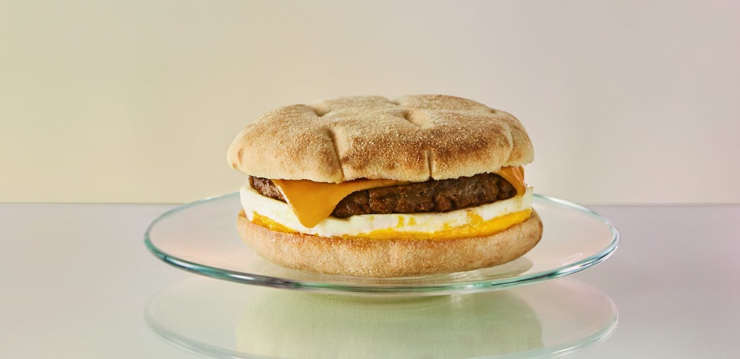 New Beyond Meat Cheddar and Egg Sandwich from Starbucks.