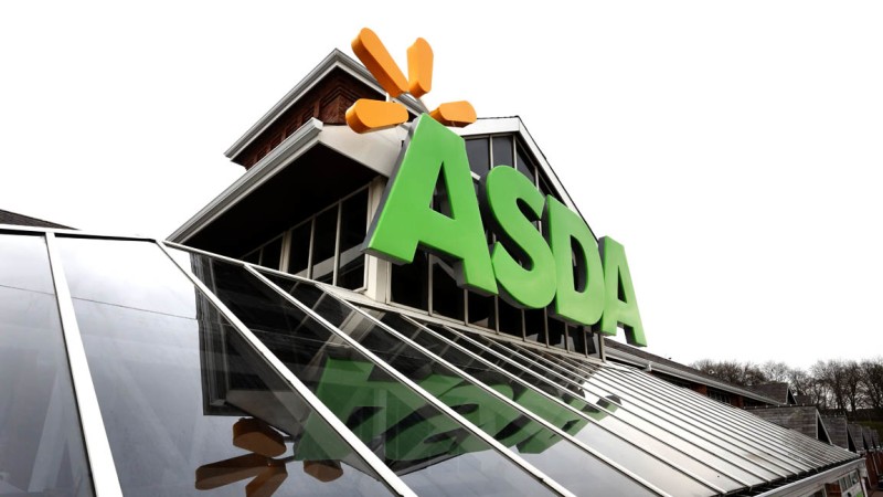 Asda sign atop store