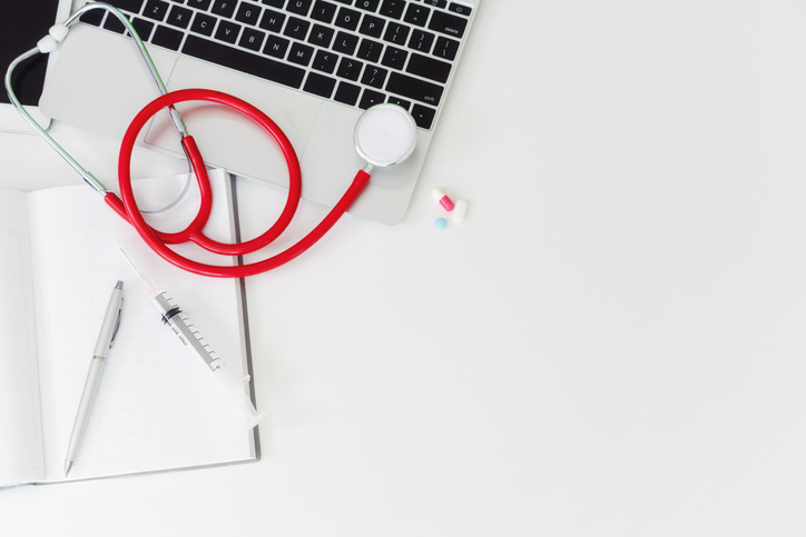 A laptop and a stethoscope.