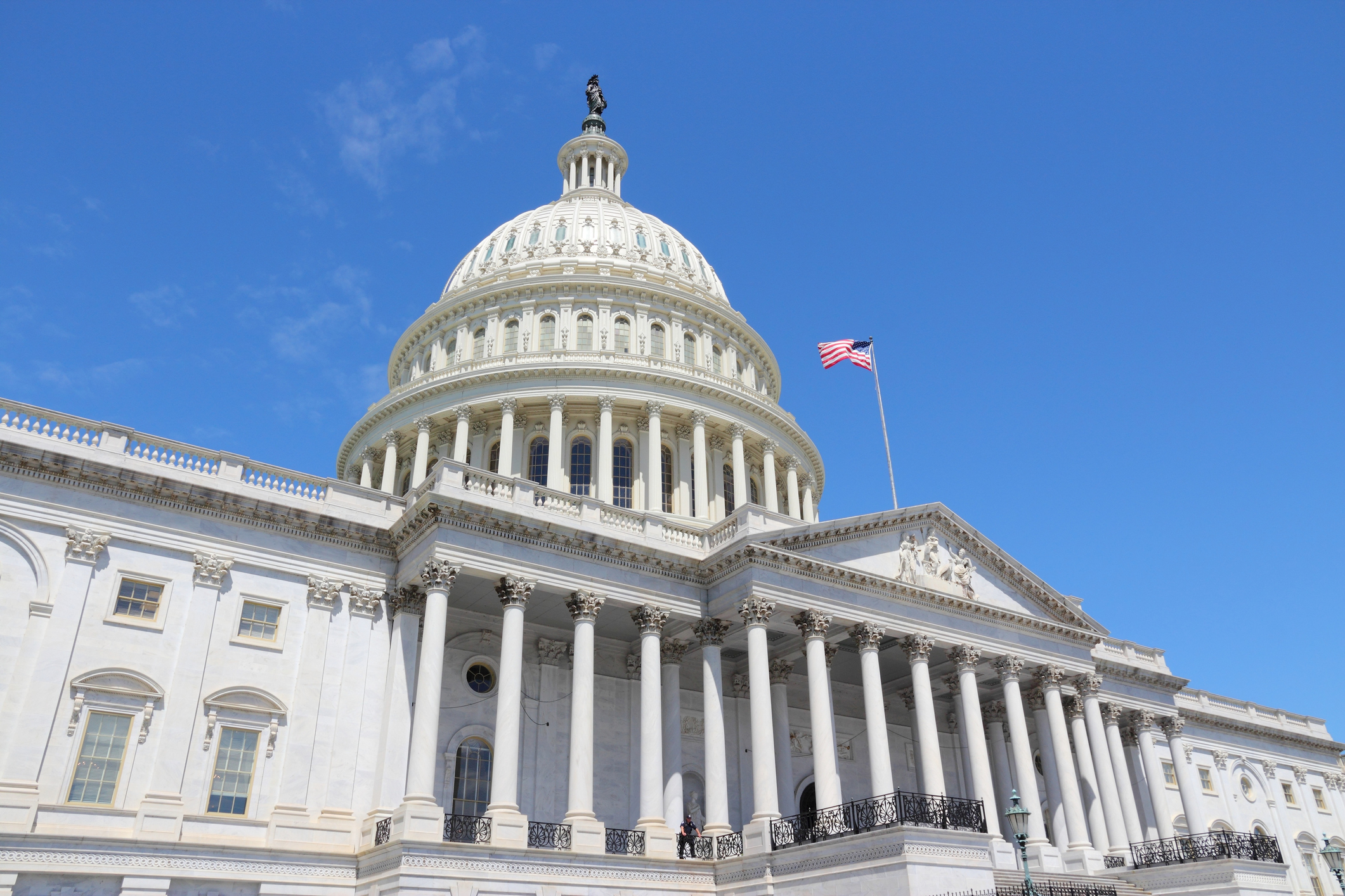 U.S. Capitol Building, as seen from lower left of steps.