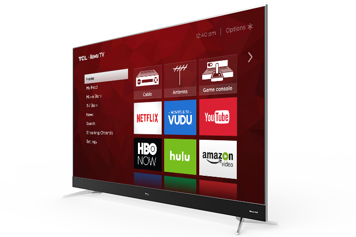 The home screen on a Roku TV.