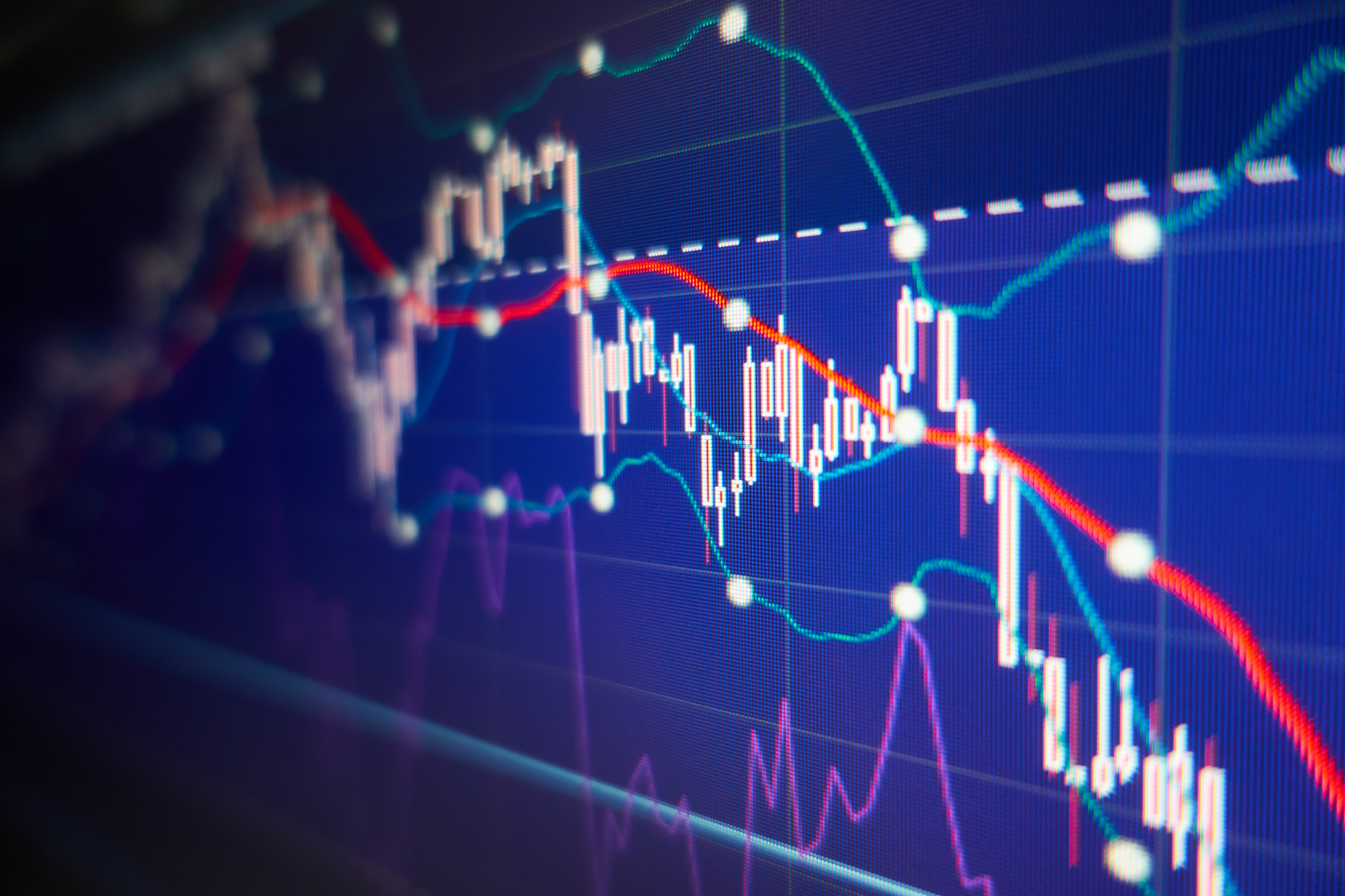 Stock chart showing up-and-down movements.