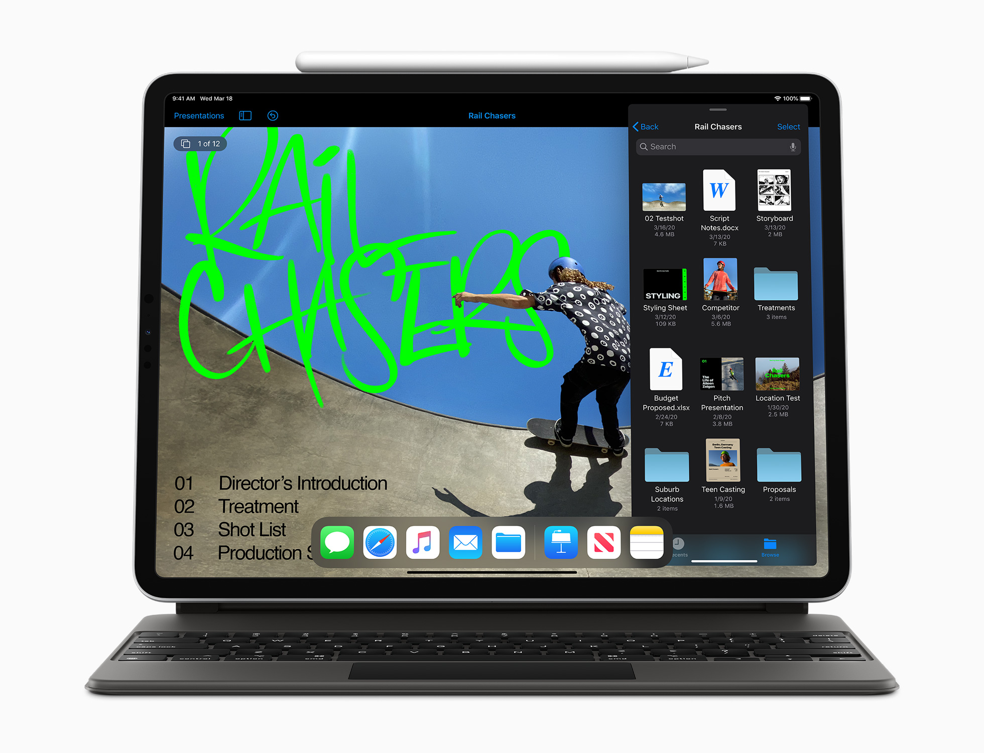 iPad Pro with Apple Pencil and Magic Keyboard with trackpad