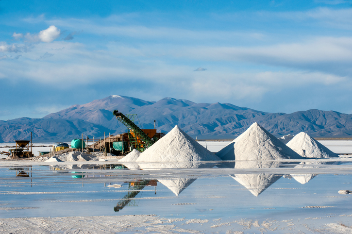 A brine deposit of lithium.