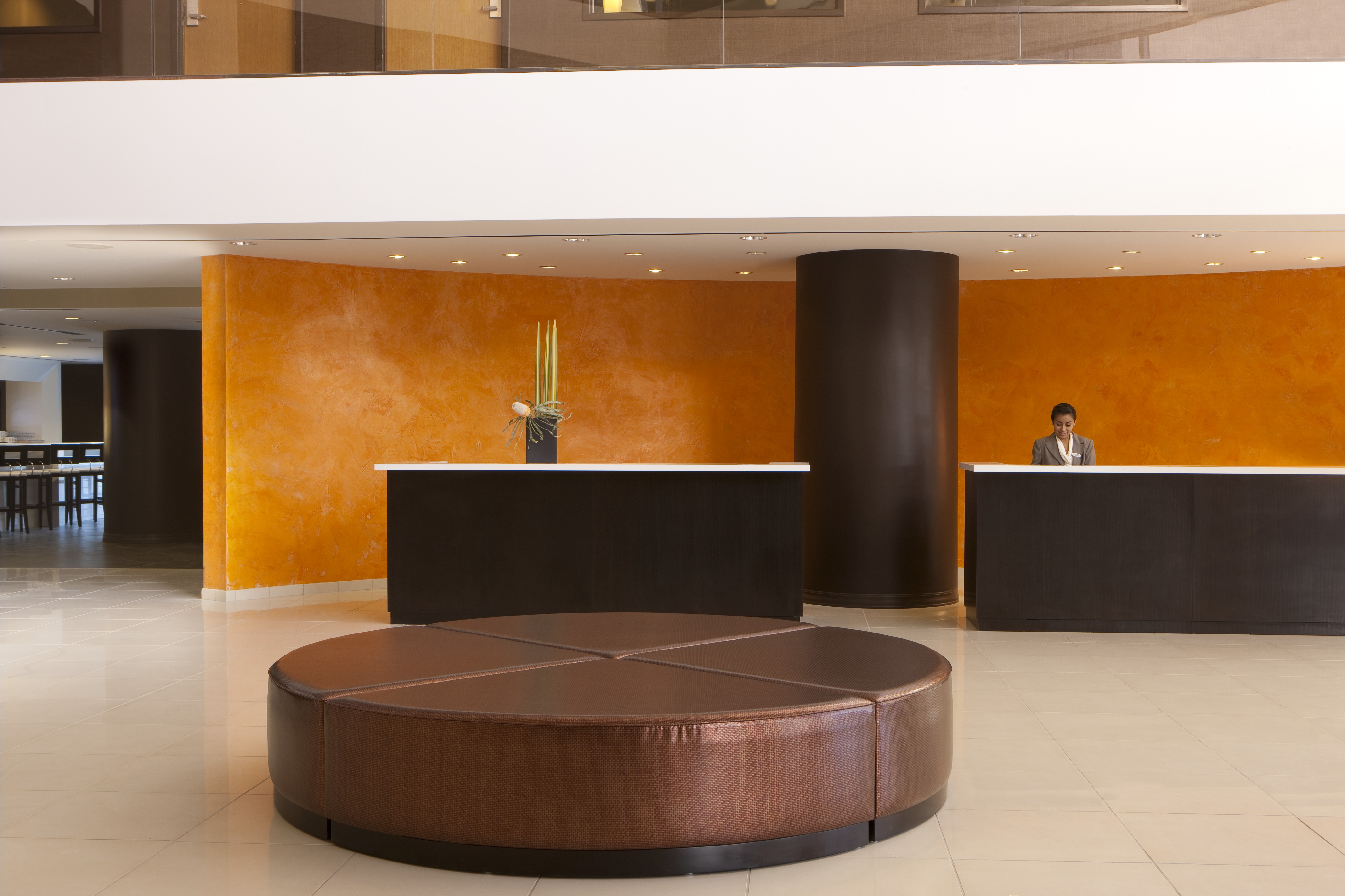 The lobby and front test at the Palm Springs Hyatt hotel.